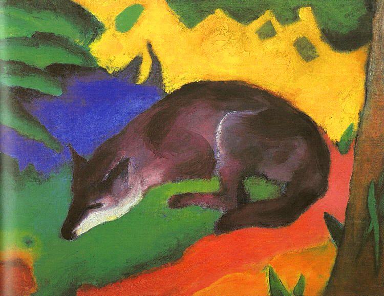 Franz Marc Blue Black Fox oil painting picture